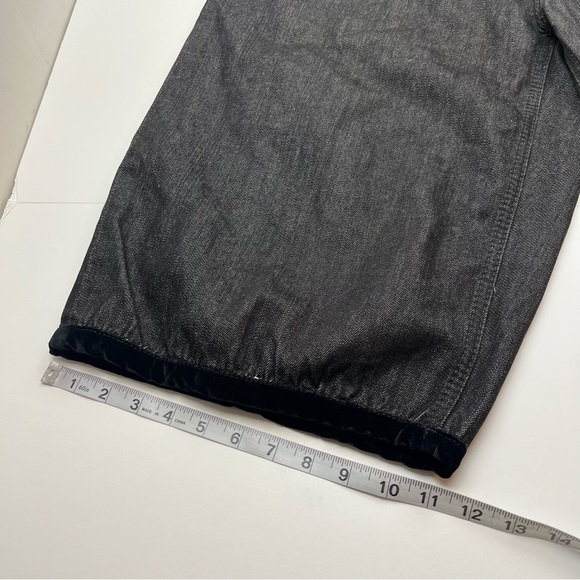 Coogi Baggy Denim‎ Short Black Hip Hop Y2K Mens Size 38 x 17 Embroidered Velvet - Picture 10 of 15